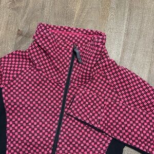 Lululemon Women’s Zip Up Long Sleeve Sweat Shirt Pink Black Size 6
